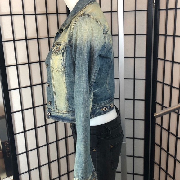 Leslie Fay distressed denim jacket - Picture 7 of 8